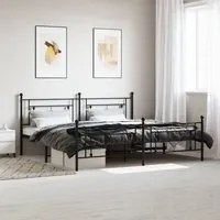 Giroletto con Testiera e Pediera Metallo Nero 193x203 cm cod mxl 109925