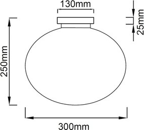 Open Design OR81152 - Plafoniera PALLA 1xE27/12W/230V, Ø 30 cm, cromo lucido