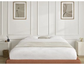 Letto matrimoniale imbottito arancione con contenitore/senza testiera con rete inclusa 160x200 cm Inera – Bobochic Paris