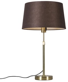 Lampada da tavolo oro / ottone paralume marrone 35 cm regolabile - PARTE