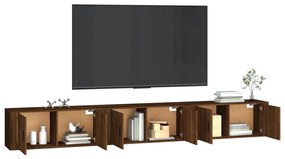 Mobili Porta TV a Parete 3 pz Rovere Marrone 100x34,5x40 cm