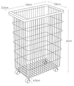 Cesto portabiancheria in metallo bianco 55 l Tower - YAMAZAKI