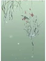 Edmond Petit Carta da parati Nautilus/ Méduses/ Nénuphars - Nénuphars gauche - Aqua