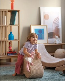 Pouf per bambini marrone chiaro con rivestimento in velluto a coste Cloud – Wigiwama