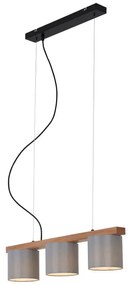 Lampadario Design Wood&Style grigio paralume grigio 3x E14 BRILONER