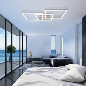 Plafoniera LED Frames argento IP20, 2600 lumen