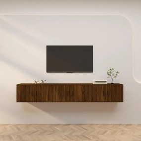 Mobili porta tv a parete 3 pz rovere marrone 80x34,5x40 cm