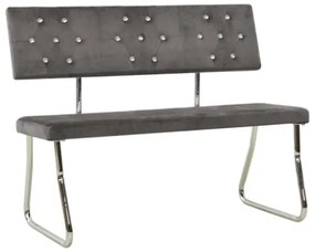 Panca 110 cm in Velluto Grigio Chiaro