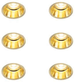 Set di 6 faretti da incasso moderni oro - Dept