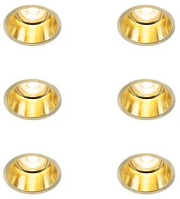 Set di 6 faretti da incasso moderni oro - Dept