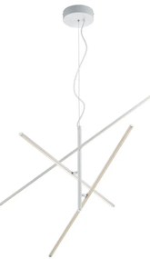 Lampadario LED moderno Tiriac bianco, luce calda 950 lumen
