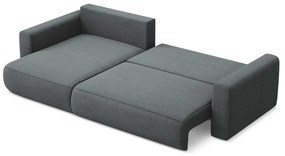 Divano angolare grigio scuro allungabile/con contenitore (con penisola a sinistra/con chaise lounge) Kapua – Makamii