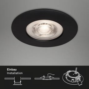 Briloner - SET 3x Lampada LED da incasso per bagni LED/4,9W/230V IP44 nero