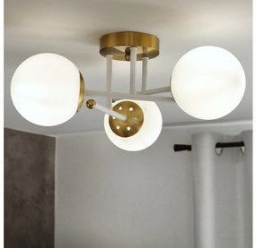 Brilagi - Lampadario a montaggio superficiale MALIVA 3xE14/15W/230V dorato/bianco