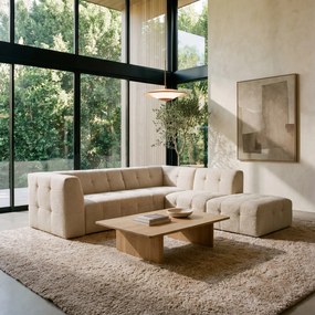 Mosaic divano angolare componibile e modulare in bouclé: capitonné e design in tessuto smacchiabile T21