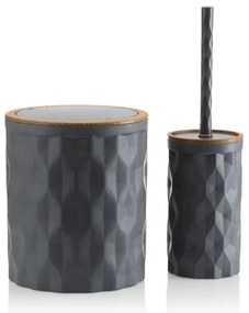 Set da bagno REINA 5 pz antracite/marrone