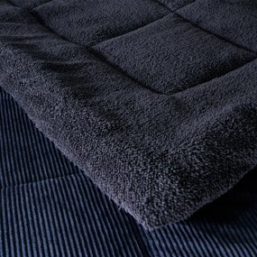 Copriletto in micropile trapuntato blu scuro per letto matrimoniale 200x220 cm Cosy Cord - Catherine Lansfield