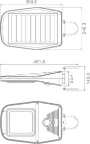 Lampione Solare per Esterno con Pannello Fotovoltaico e Telecomando