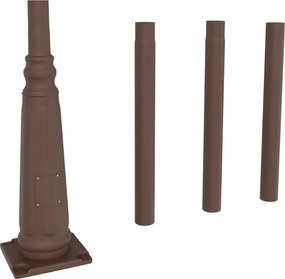 Palo Componibile 3 Metri con base Decorata in Acciaio Corten