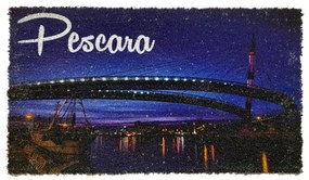 Zerbino in cocco con stampa Ponte del mare Pescara cm. 70x40
