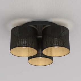 Lampadario a plafone LOFT SHADE 3xE27/60W/230V nero/oro