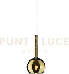 Lampadario a sospensione vetro 1555 piccolo oro 1 luce attacco e27 ...