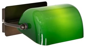 Applique da parete classica bronzo scuro con vetro verde - Banker