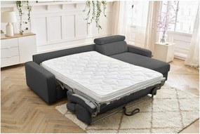 Divano angolare in grigio scuro allungabile (con composizione variabile) con rivestimento in velluto a coste Monaco – Bobochic Paris