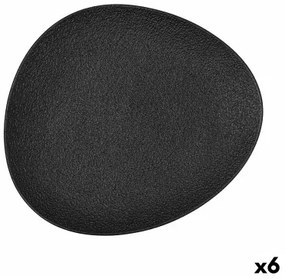 Piatto da pranzo Bidasoa Fosil Nero Ceramica Ovale 28 x 24,8 x 2,5 cm (6 Unità)