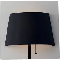 Applique LED WHAROL in metallo nero e paralume bianco 4000K (luce naturale)