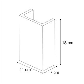 Lampada da parete smart grigia in cemento con effetto luce con Wifi G9 - Meaux