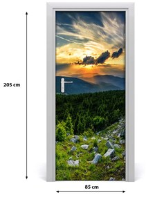 Adesivo per porta interna Panorama delle montagne 85x205 cm
