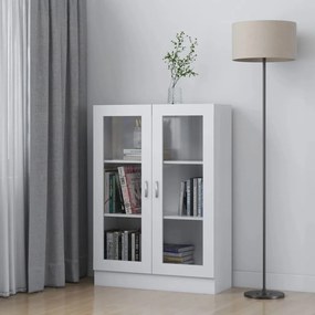 Armadietto Con Vetrina Bianco 82,5x30,5x115cm Legno Multistrato /