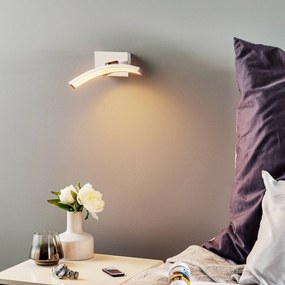 Domiluce Applique LED Largo ad arco, finitura alluminio