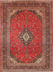 Kashan Tappeto 400x300 Rosso (Iran) Annodato A Mano