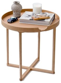Tavolo contenitore in legno di quercia con piano estraibile Damieh, 45x45 cm Damien - Wireworks