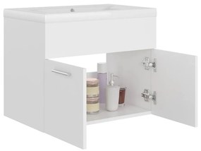 Mobile bagno con lavabo integrato bianco in truciolato