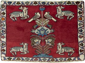 Gabbeh Tappeto persiano 70x50 Rosso (Iran) Annodato A Mano