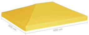 Copertura Superiore per Gazebo 270 g/m² 4x3 m Gialla