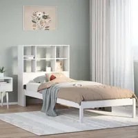 Letto Libreria senza Materasso Bianco 100x200 cm Legno di Pino 3321584