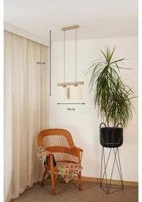 Brilagi - Lampadario a sospensione con filo FOREST 2xE27/15W/230V pino/marrone/color crema