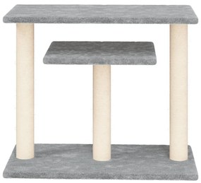Pali tiragraffi per gatti con piattaforme grigio chiaro 62,5 cm