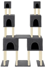 Albero per gatti con tiragraffi in sisal grigio scuro 199 cm