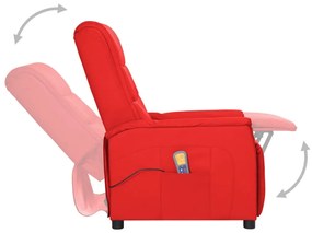 Poltrona massaggiante rossa in similpelle