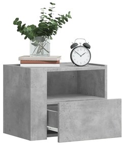 Comodini A Muro 2 Pz Grigio Cemento 45x30x35 Cm /