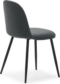 Sedie da pranzo in set in grigio scuro 4 pz Malila – Marckeric