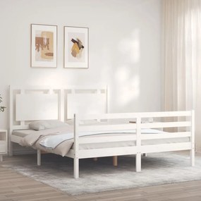 Giroletto con testiera bianco 5ft king size in legno massello