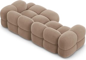 Divano angolare marrone (con penisola a destra/con chaise lounge) con rivestimento in velluto Loretto – Cosmopolitan Design