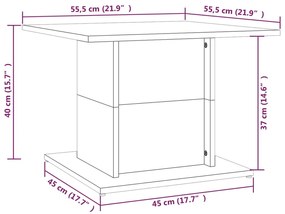 Tavolino da Salotto Grigio Cemento 55,5x55,5x40cm in Truciolato