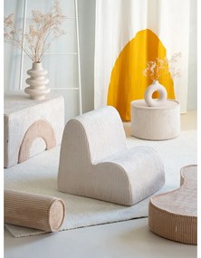 Poltrona per bambini color crema con rivestimento in velluto a coste Cloud – Wigiwama